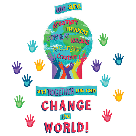 CARSON DELLOSA One World Together We Can Change the World Bulletin Board Set 110488